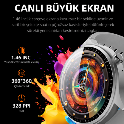 HW7 PRO+ Akıllı Saat 1.46" HD Ekran | Bluetooth Arama | Uzun Pil Ömrü | Sesli Asistan | Su Geçirmez