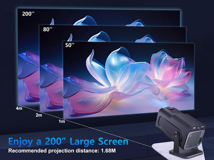 HY320 Mini Projeksiyon Cihazı Full HD 1080P Android Bluetooth 5.3 220 ANSI Taşınabilir Akıllı Projeksiyon +