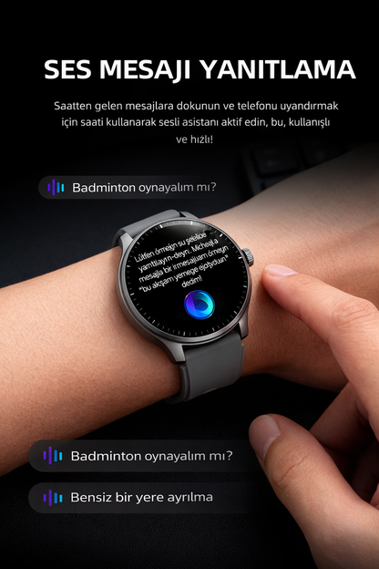HW7 PRO+ Akıllı Saat 1.46" HD Ekran | Bluetooth Arama | Uzun Pil Ömrü | Sesli Asistan | Su Geçirmez
