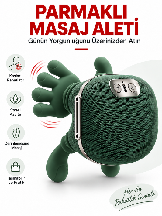 QIFIT Parmaklı Masaj Aleti – Kızılötesi Isıtmalı Boyun ve Sırt Masajı-5000mAh Batarya