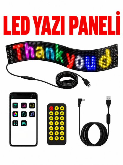 LED Yazı Paneli 16x96 – 60 CM Programlanabilir Renkli LED Tabela